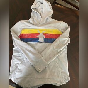 Grey hooded Dutch Bros long sleeve/hoodie.